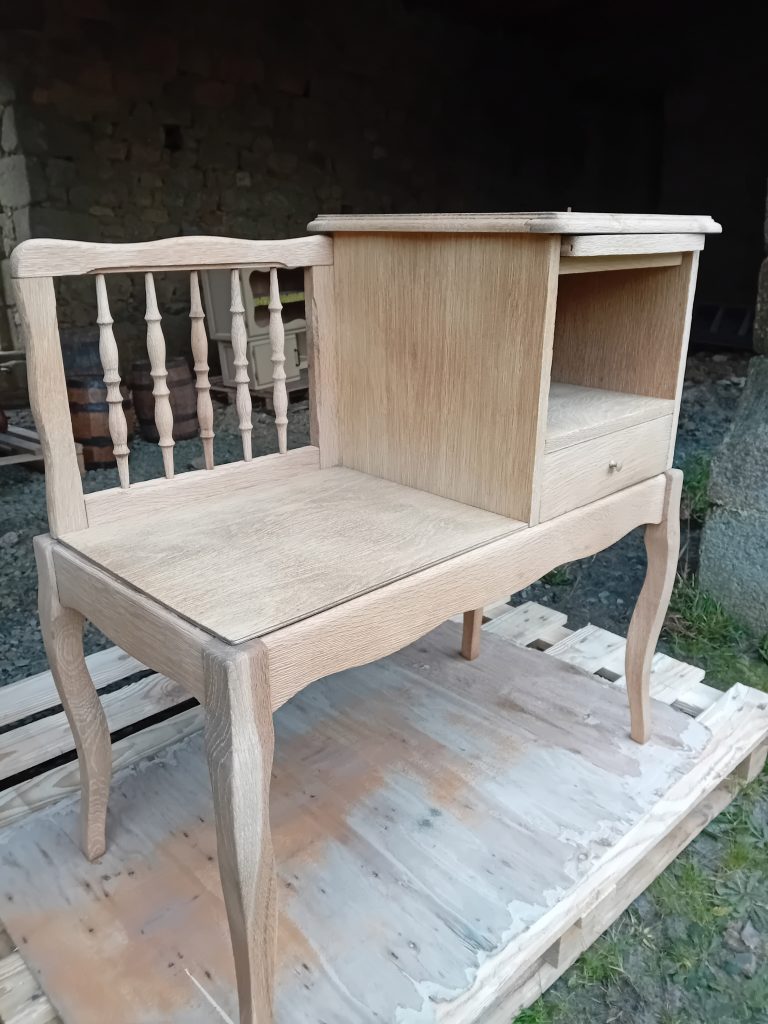 Aérogommage banc en bois